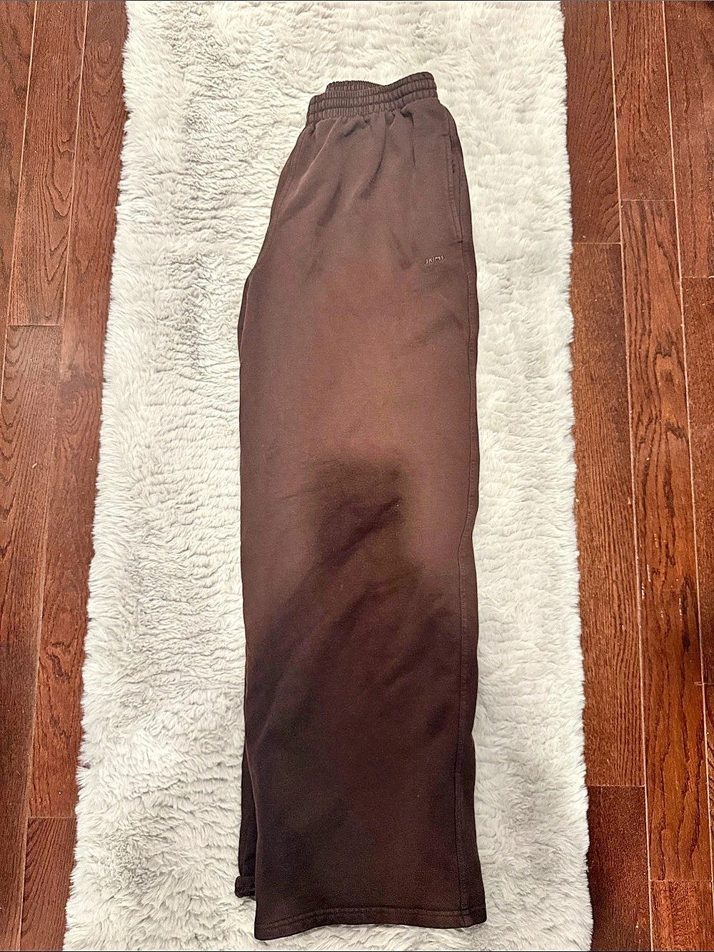 SKIMS Cotton Fleece Straight Leg Pant Brown - Size S Like New